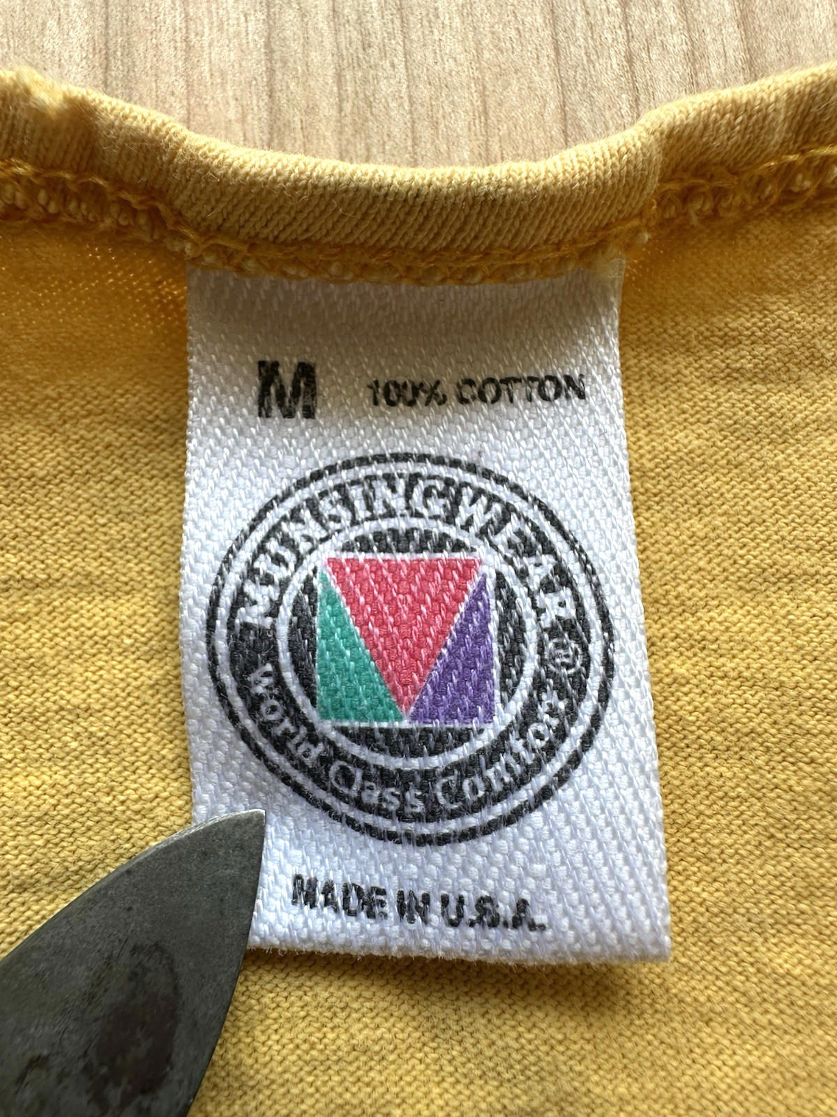 vintage 80's YELLOW TANK TOP cotton MEDIUM munsing wear SKATE indie NEW WAVE