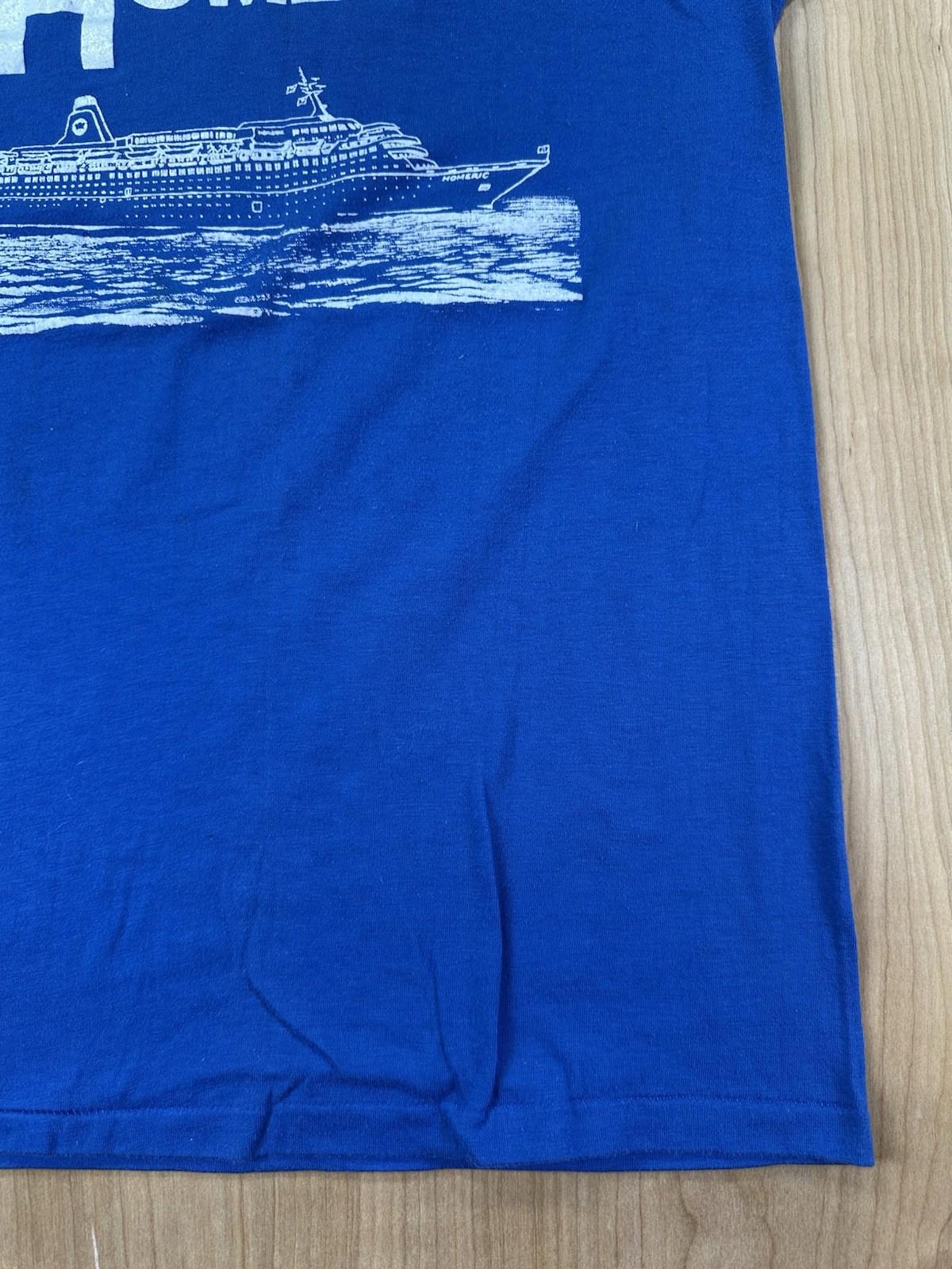 vintage 1986 CRUISE SHIP m/v HOMERIC t shirt BLUE tee swing tag USA  medium