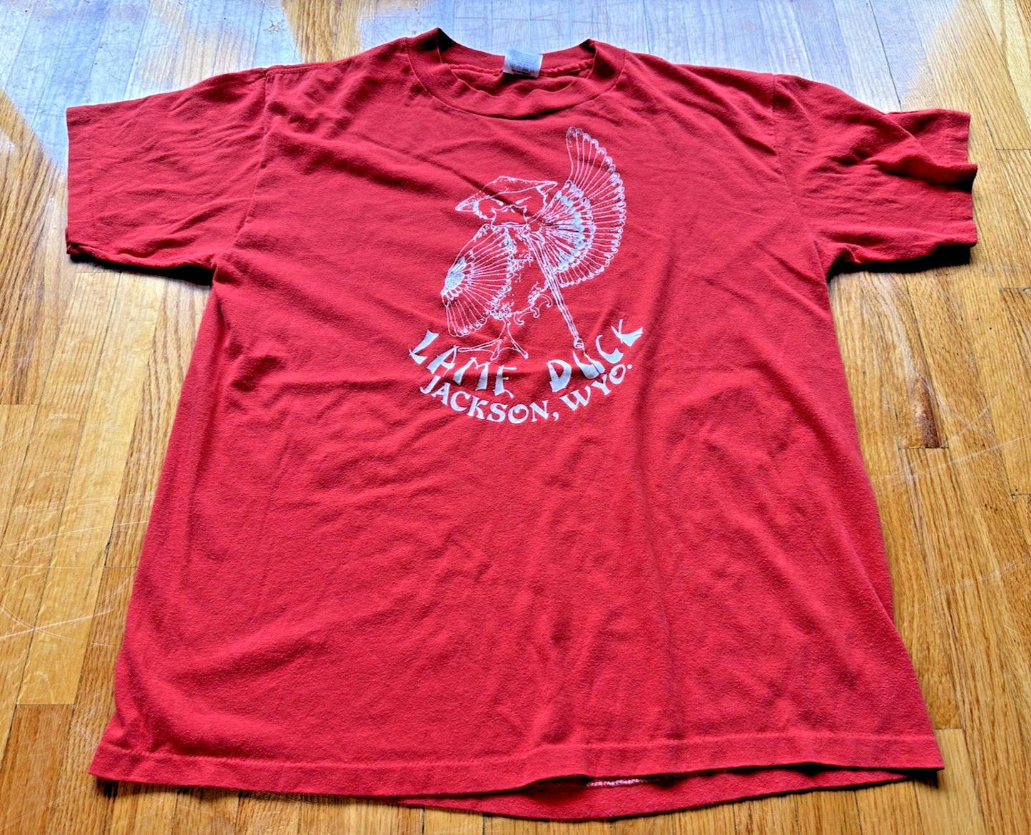 vintage 1980's CHINESE RESTURANT t shirt LAME DUCK jackson WYOMING rare XL red