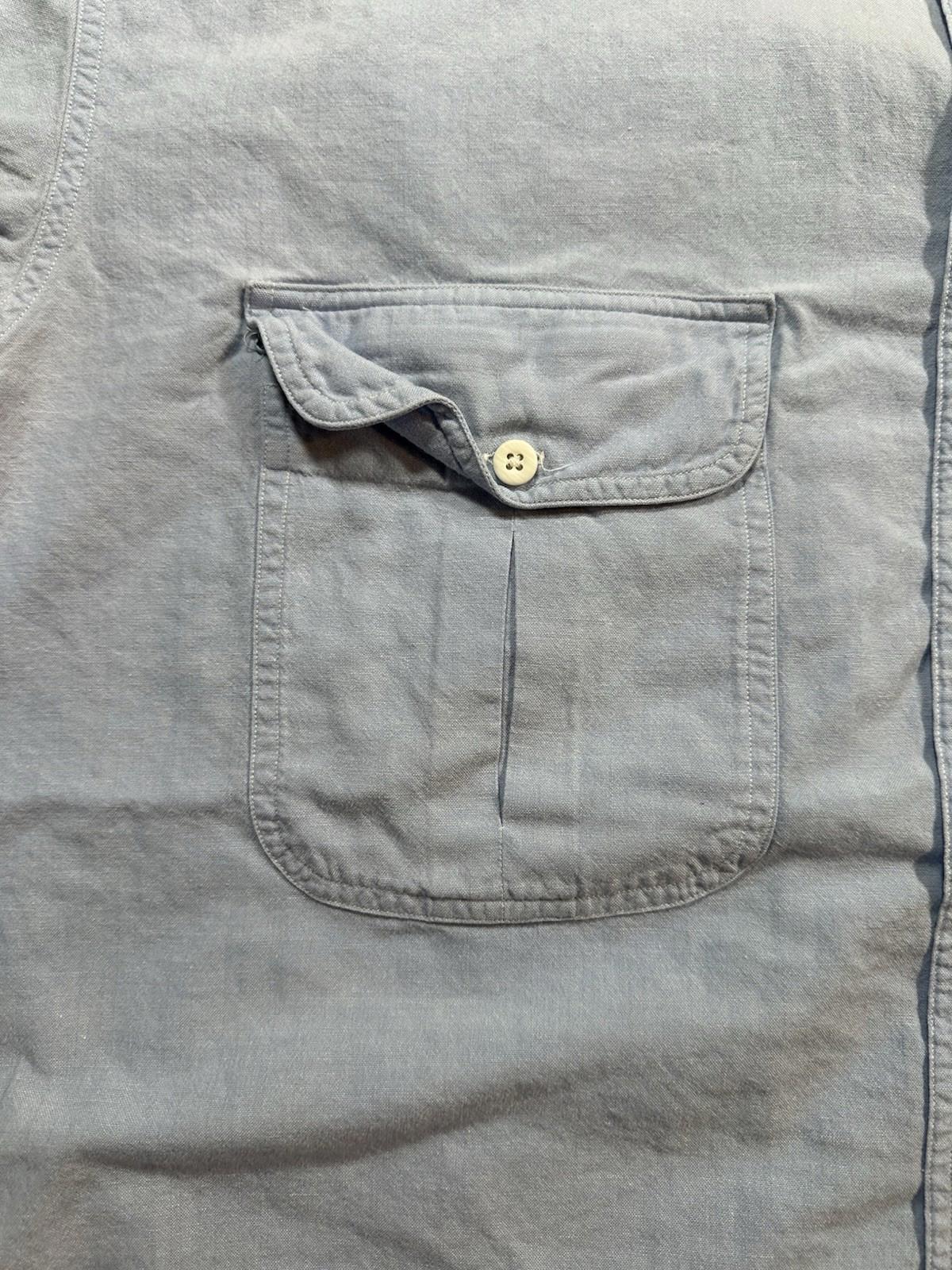 vintage 80's ORVIS button down FISHING SHIRT 100% cotton CHAMBRAY three pockets
