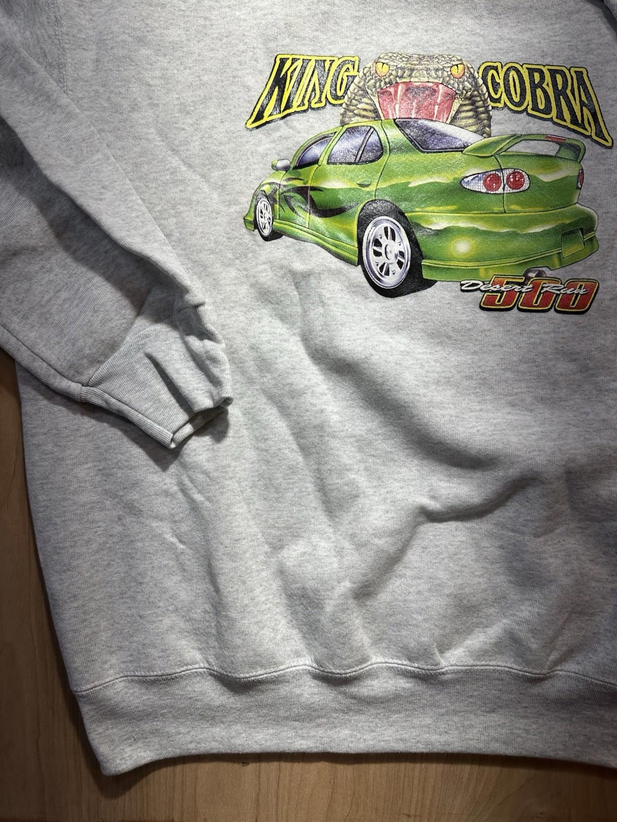 vintage 1994 KING COBRA desert run 500 SWEATSHIRT fruit of the loom DEADSTOCK XL