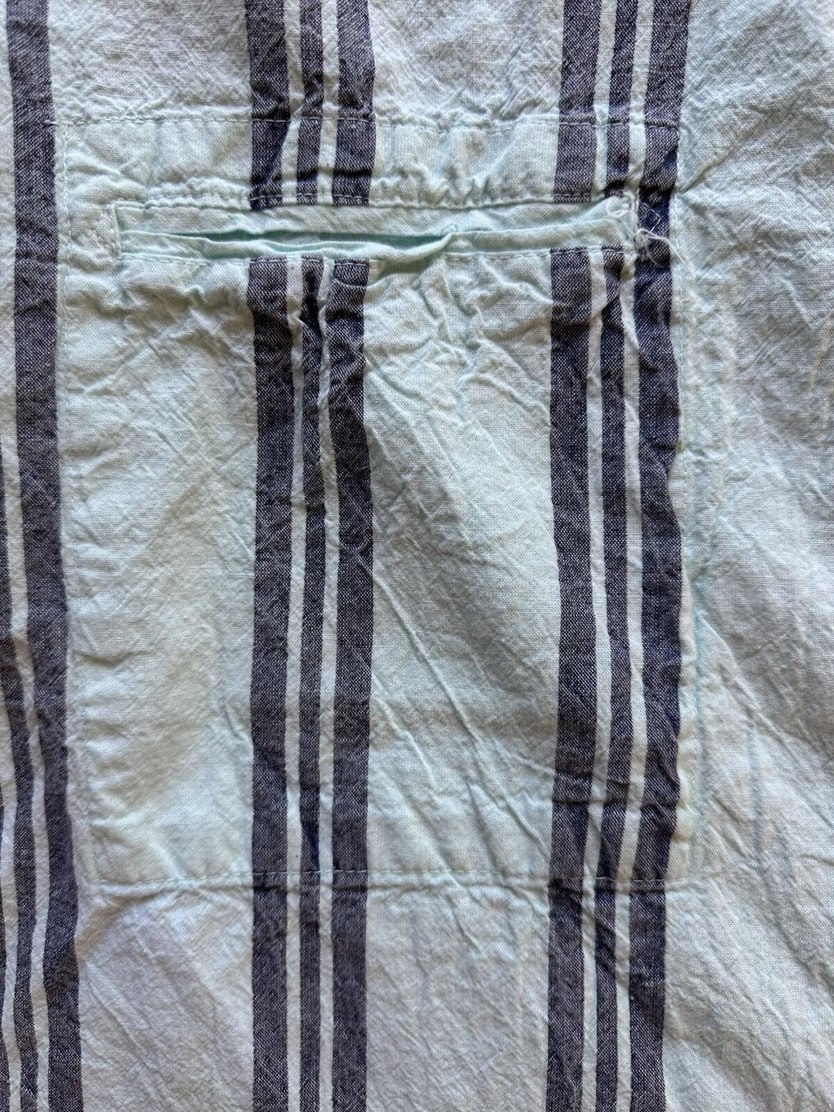 vintage SANTANA COLLECTION western BUTTON UP teal stripe LONG SLEEVE medium