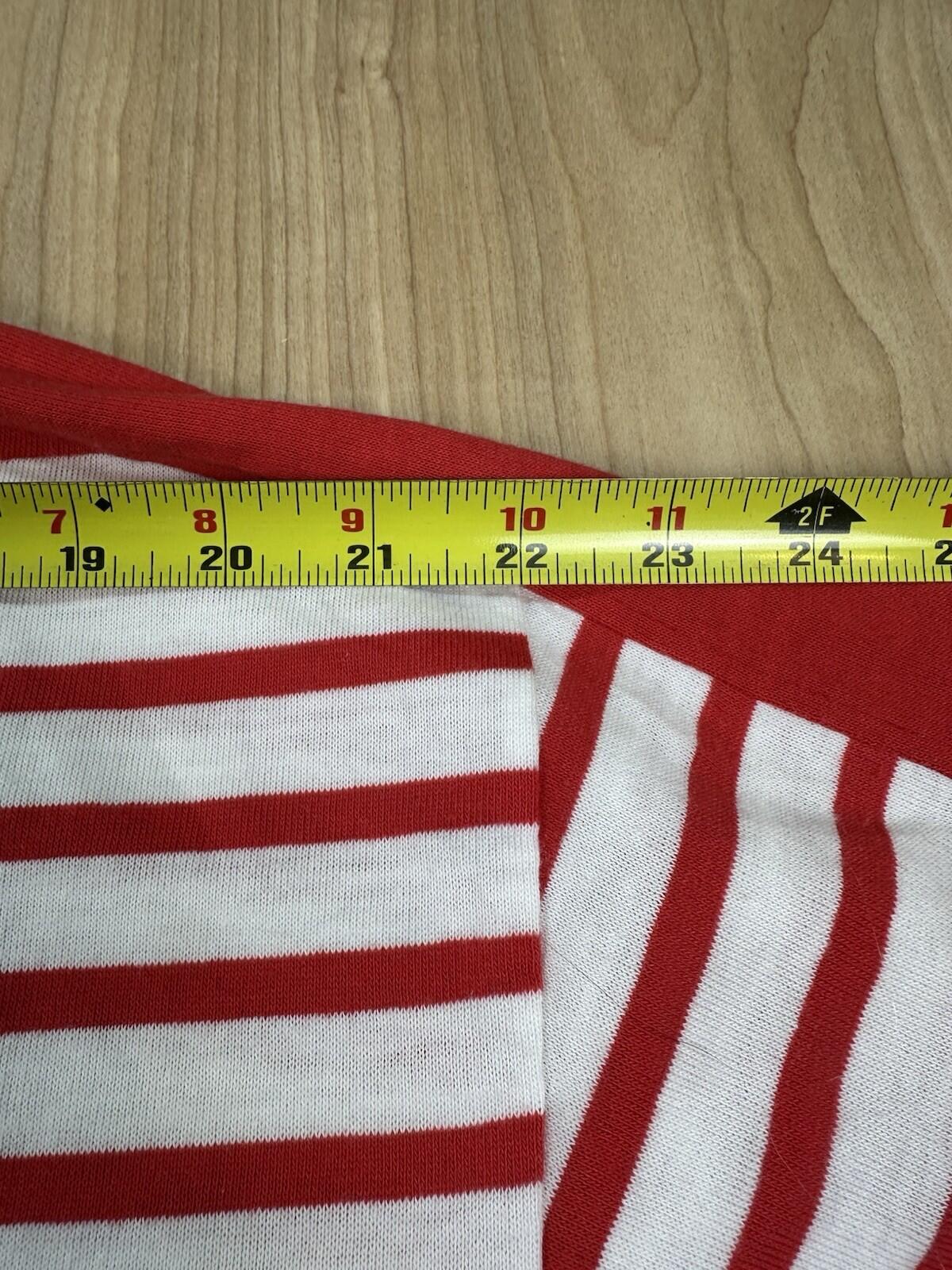 vintage 80's LE TIGRE red and white striped TOP beachy SAILOR GIRL punk LARGE
