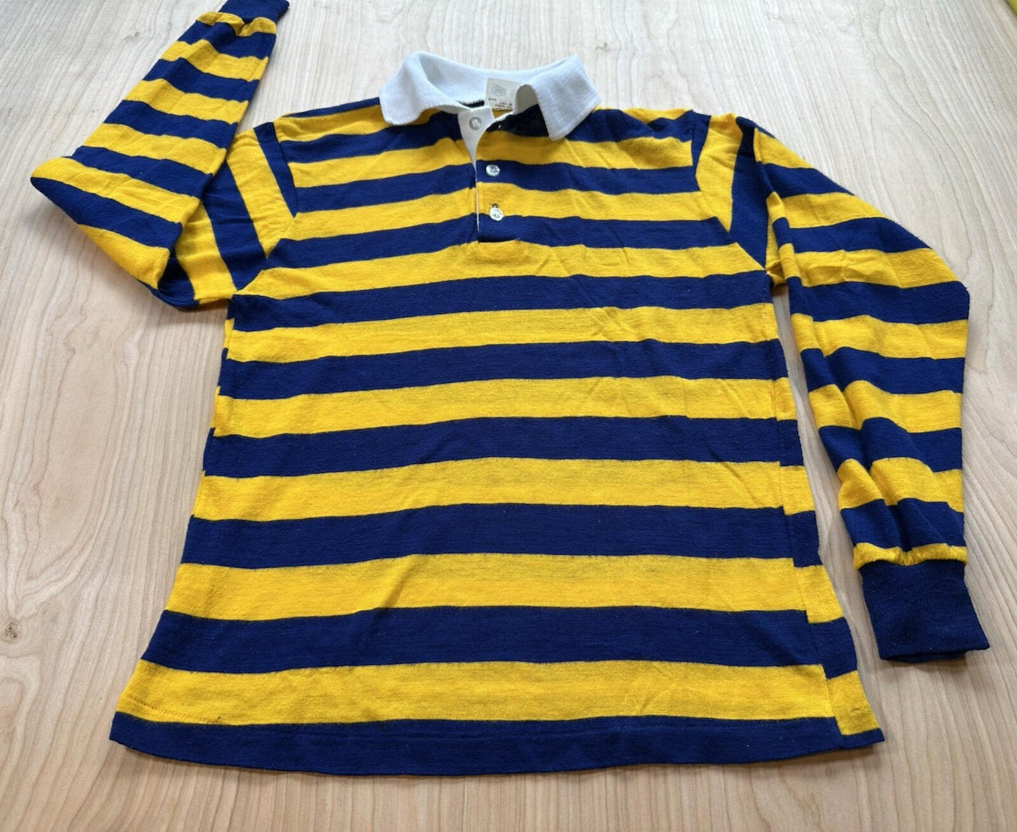 vintage 70's childrens RUGBY blue and yellow SEARS boys PERMA-PREST preppy