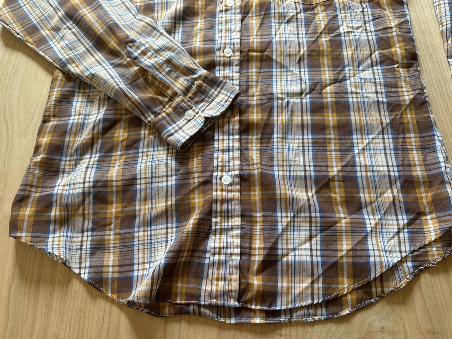 vintage 80's lightweight plaid MENS BUTTON UP western CHRISTOPHER RAND indie