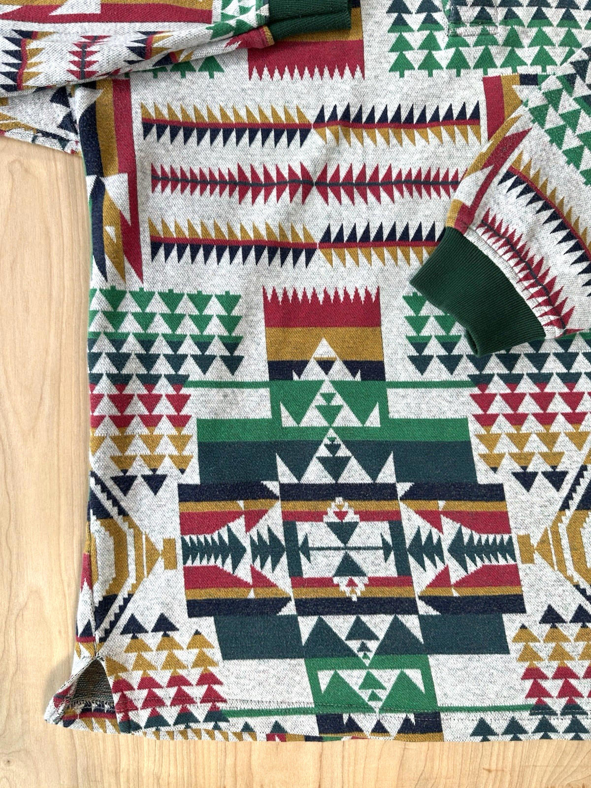 vintage 90's COTTON MILLS RUGBY southwestern NATIVE AMERICAN design AZTEC