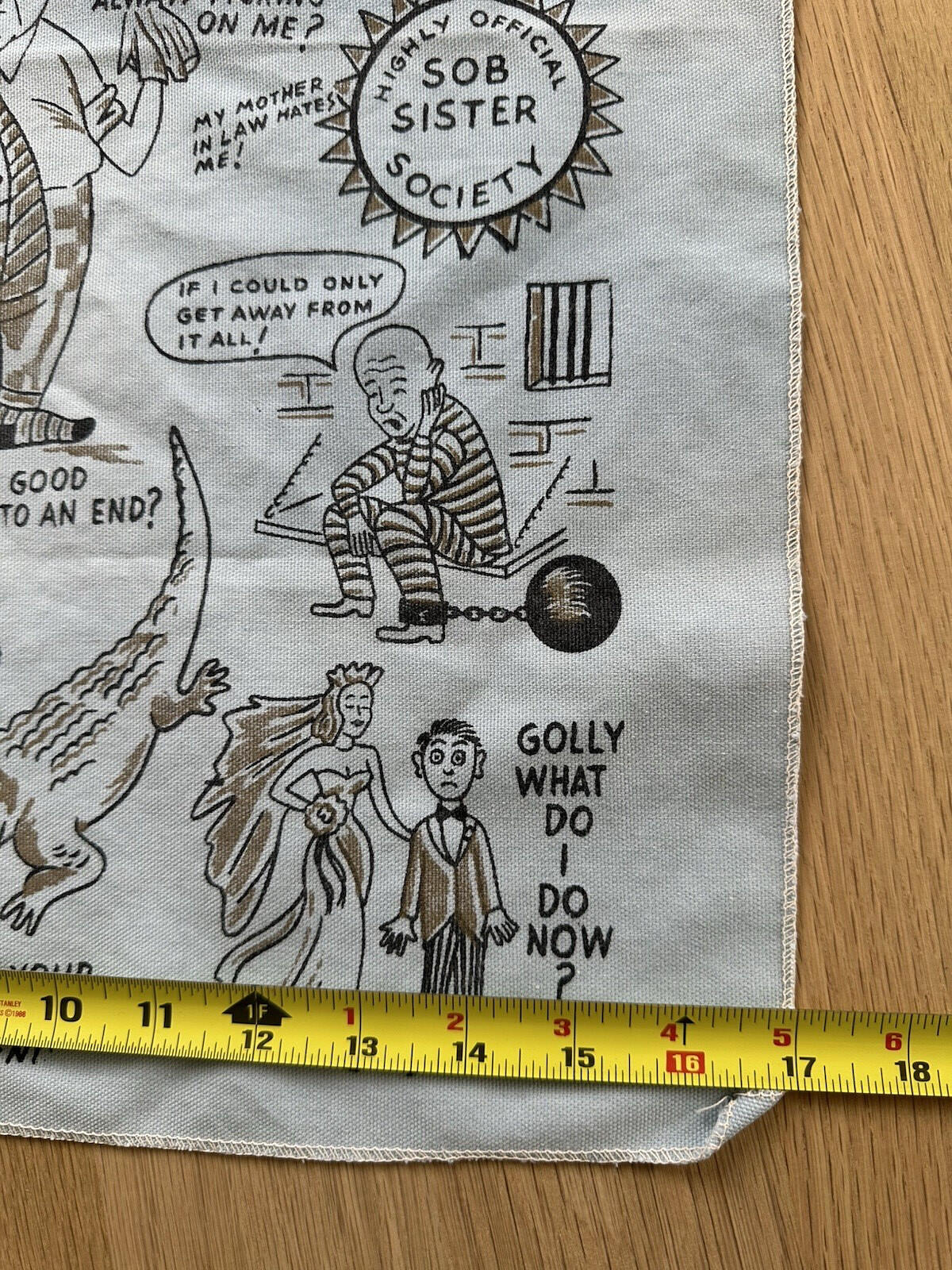 vintage 50's 60's bar ware TEA crying TOWEL cartoon comedy TATTOO FLASH
