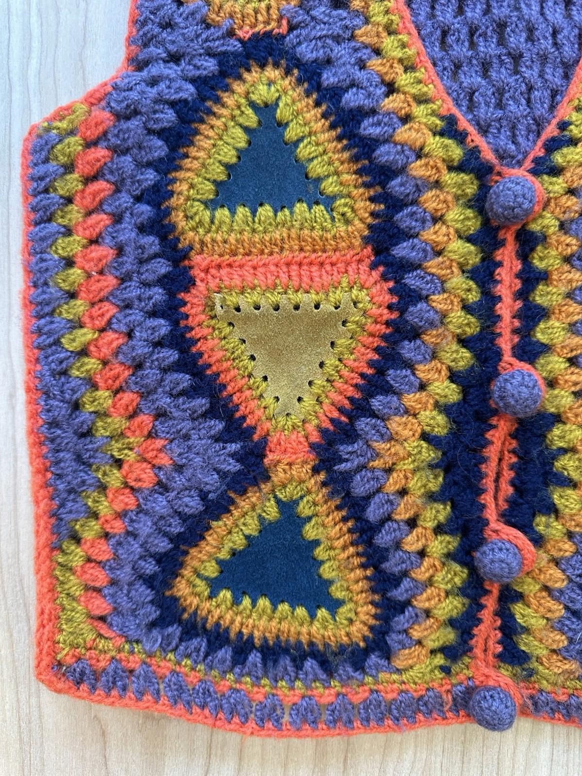 vintage 1960's CROCHET VEST hippy CHILDRENS boho JOHN WANAMAKER amazing LOOKY