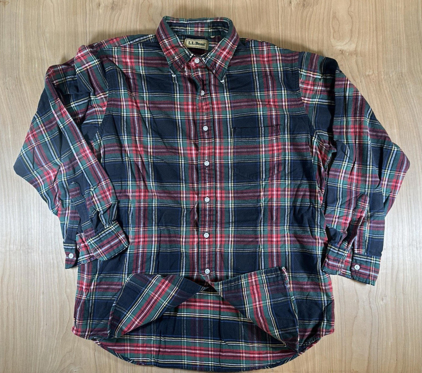 vintage 1980's LL BEAN flannel LONG SLEEVE worn SOFT preppy XTRA LARGE classic