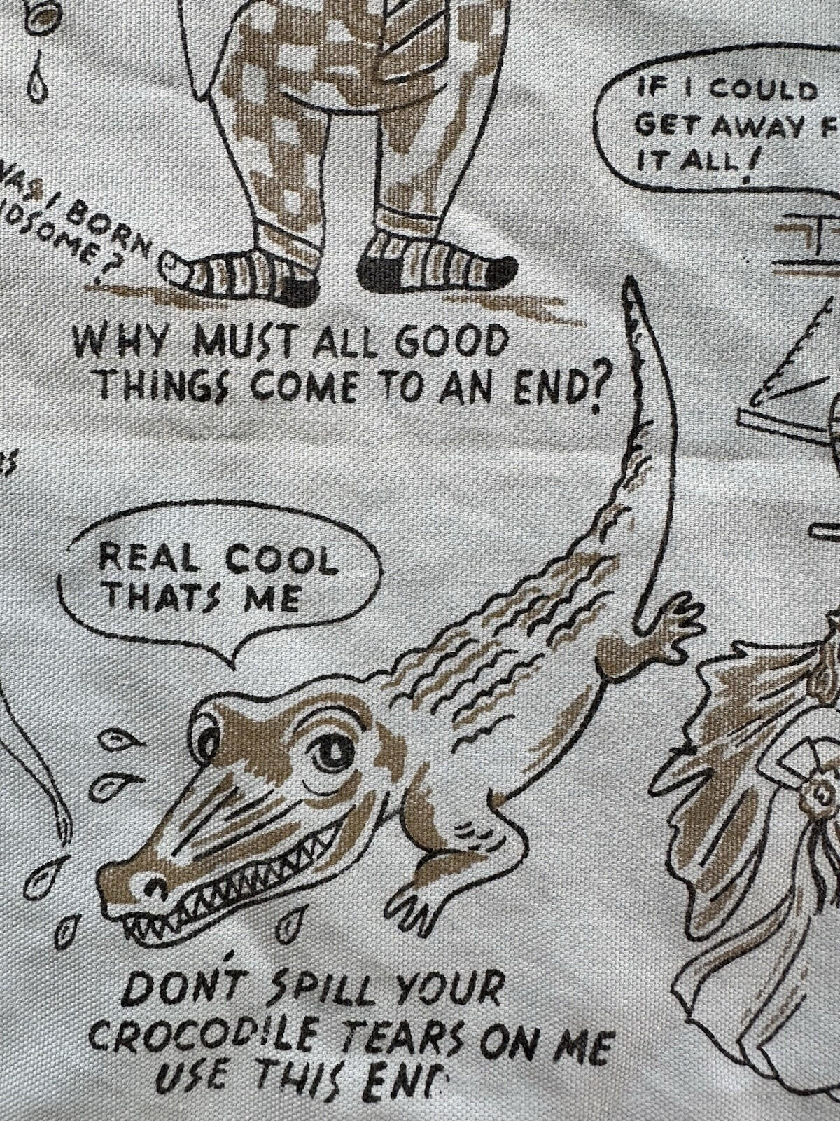 vintage 50's 60's bar ware TEA crying TOWEL cartoon comedy TATTOO FLASH