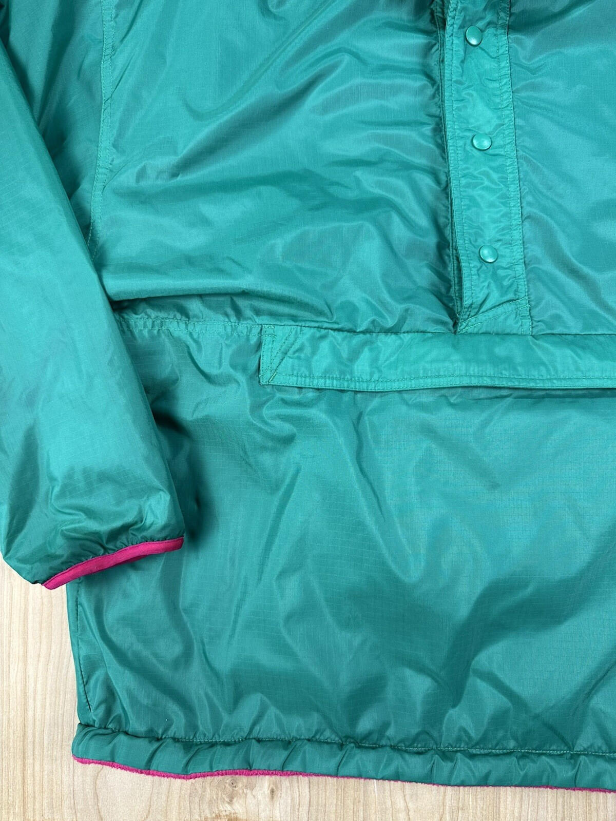 vintage 90's GAP anorak GREEN and PINK reversible ARCTIC LIGHT FLEECE large