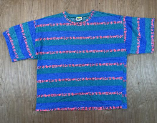 vintage 80'S SURF GEAR shirt PUFFY INK striped SKATEBOARDING punk XL stussy ish