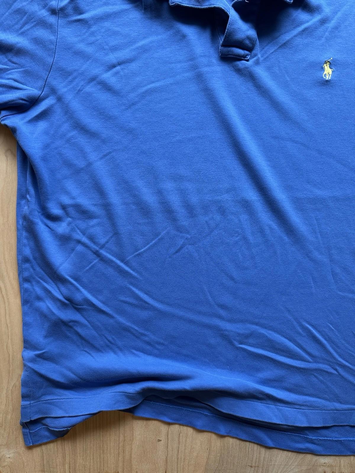 vintage 90's POLO shirt RALPH LAUREN sky blue WORN faded BROKEN IN frayed SOFT