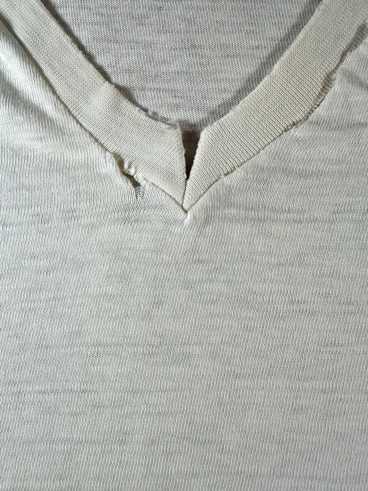 vintage 60's JOCKEY UNDERSHIRT v neck SHREDDED worn PATINA torn MEDIUM j5