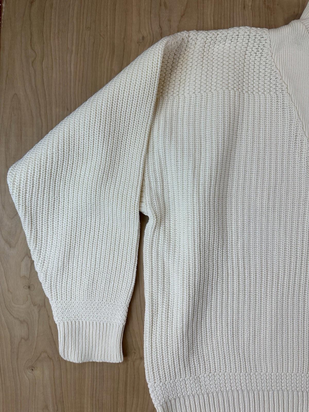 vintage 80's EDDIE BAUER henly SWEATER ribbed LARGE cotton FISHERMAN preppy