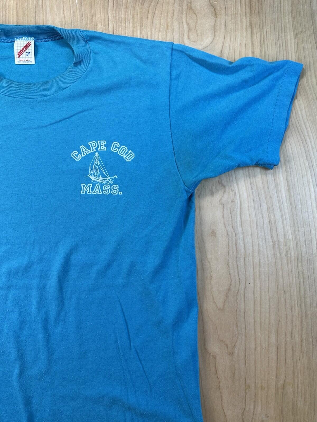 vintage 1987 CAPE COD MASS. t shirt SAILING sailboat PREPPY size LARGE teal