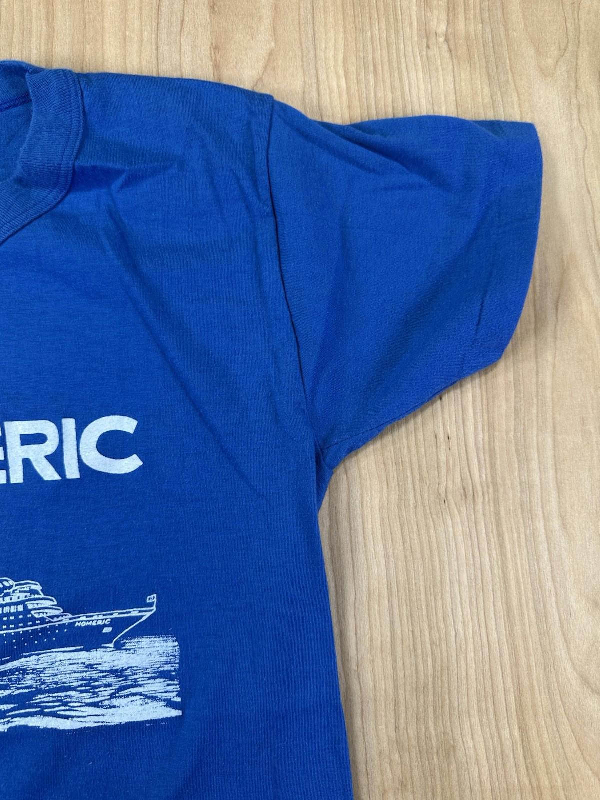 vintage 1986 CRUISE SHIP m/v HOMERIC t shirt BLUE tee swing tag USA  medium