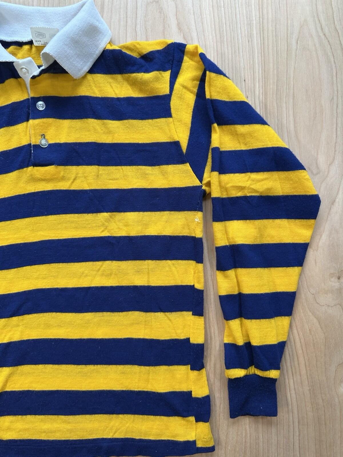 vintage 70's childrens RUGBY blue and yellow SEARS boys PERMA-PREST preppy