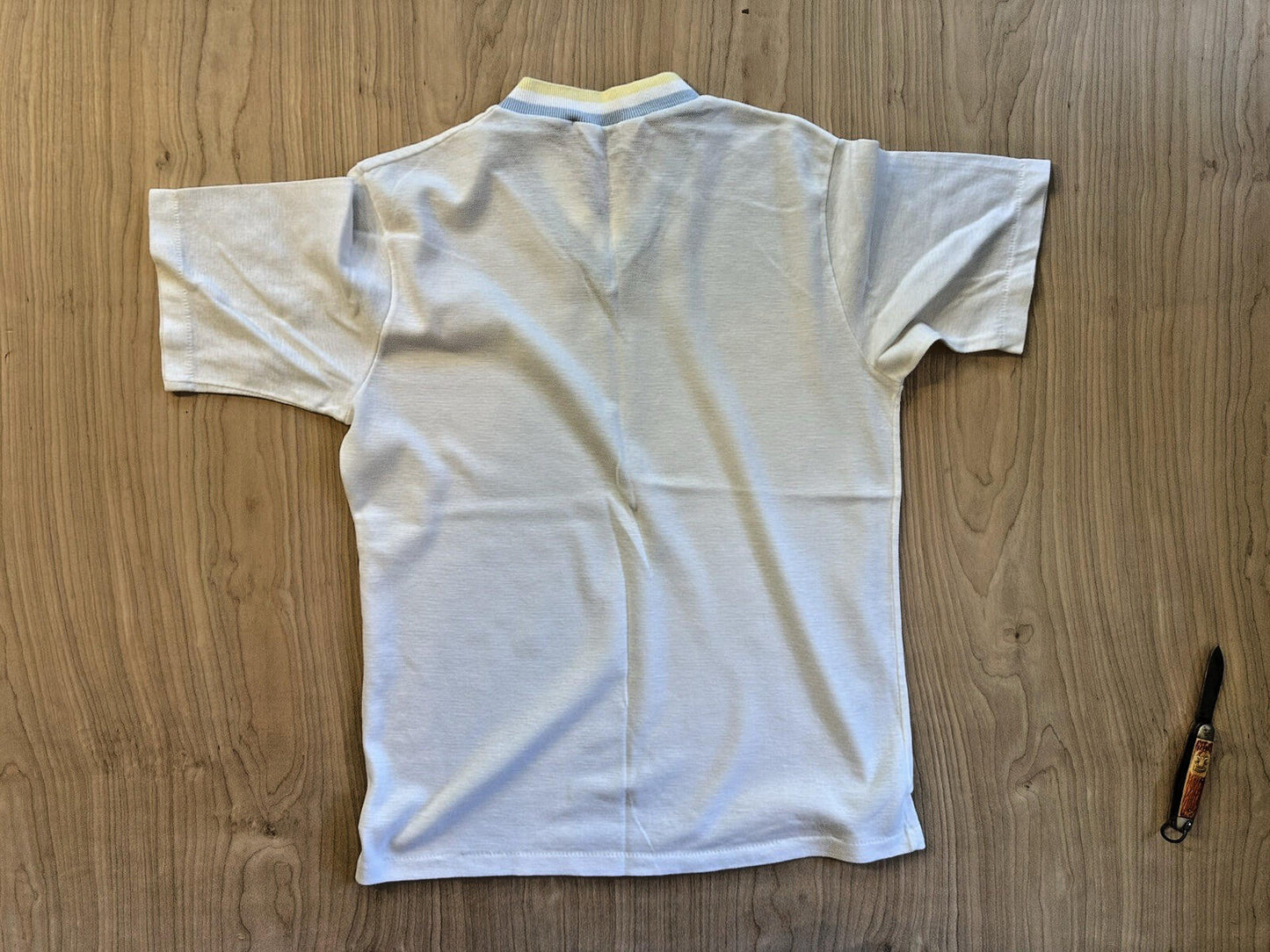 vintage 1970's JOHN BLAIR sports classics V NECK knit white MEDIUM fresh