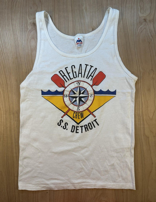 vintage 90's S.S. DETROIT SAILING regatta TANK TOP medium COTTON preppy ROWING