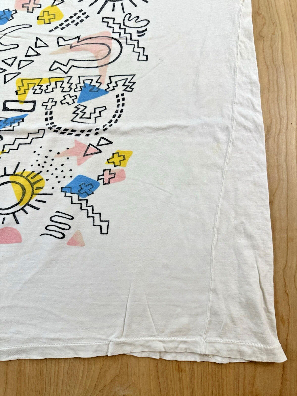 vintage 80's POP TOPS totally shredded T SHIRT loose boxy 80's tribal pop art