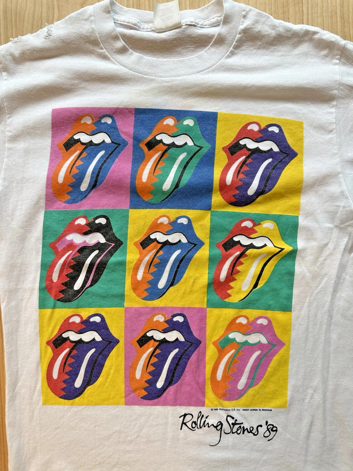 ROLLING STONES tour 1989 Andy Warhol VINTAGE t shirt alternate back rare