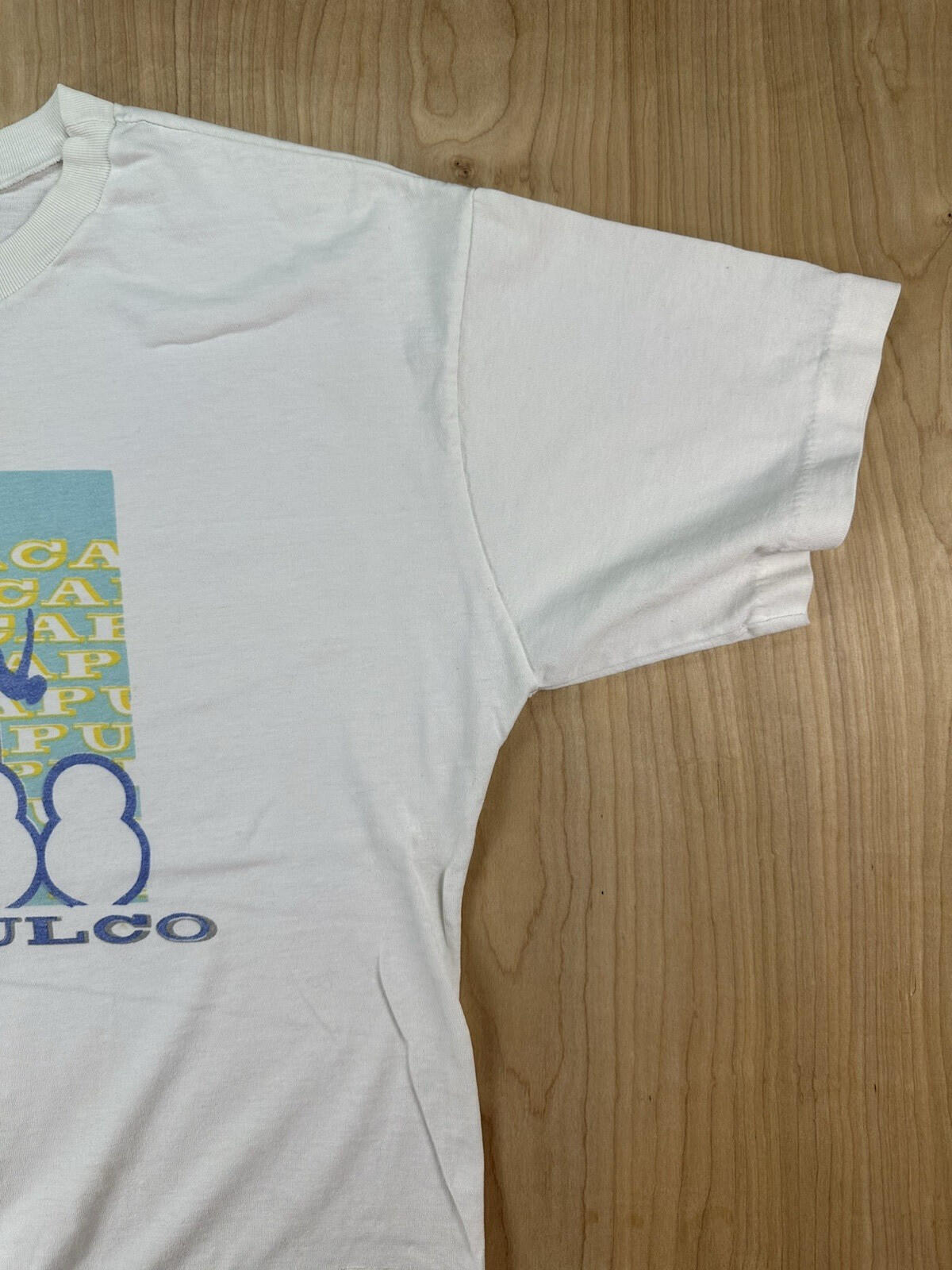 vintage 80's OP ocean pacific T SHIRT 1988 ACAPULCO white SIZE LARGE skater SURF