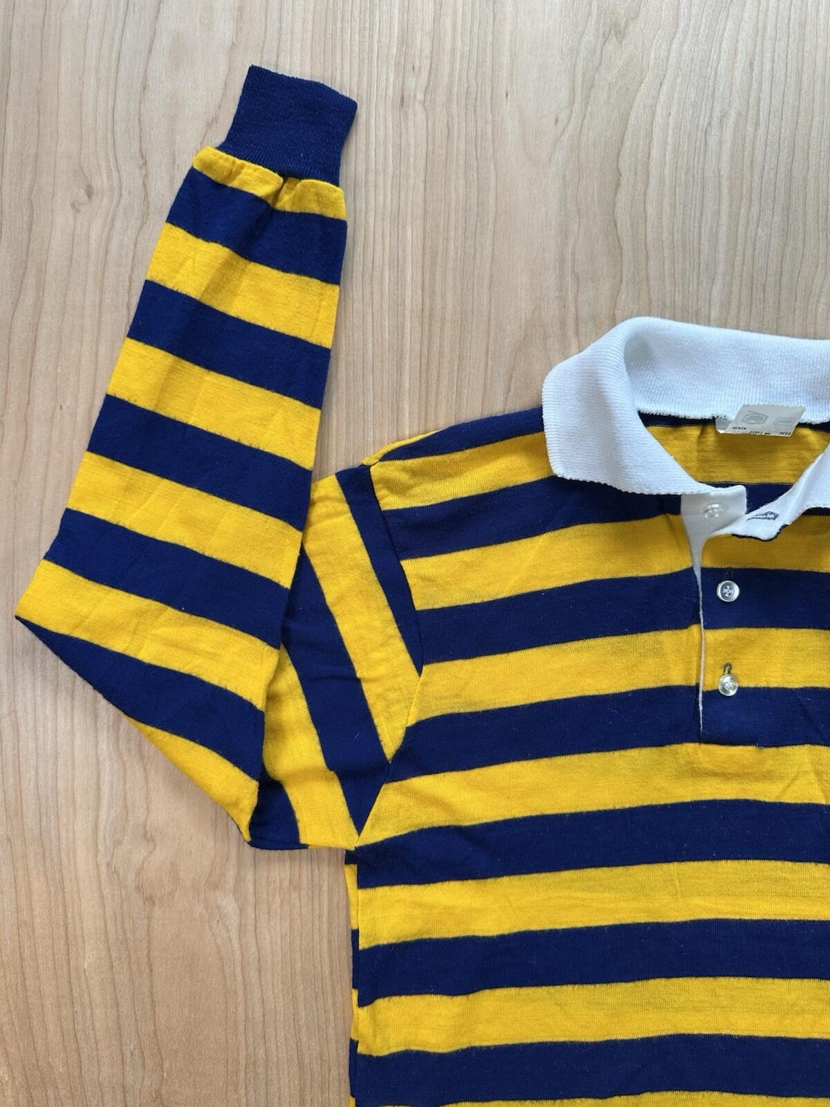 vintage 70's childrens RUGBY blue and yellow SEARS boys PERMA-PREST preppy