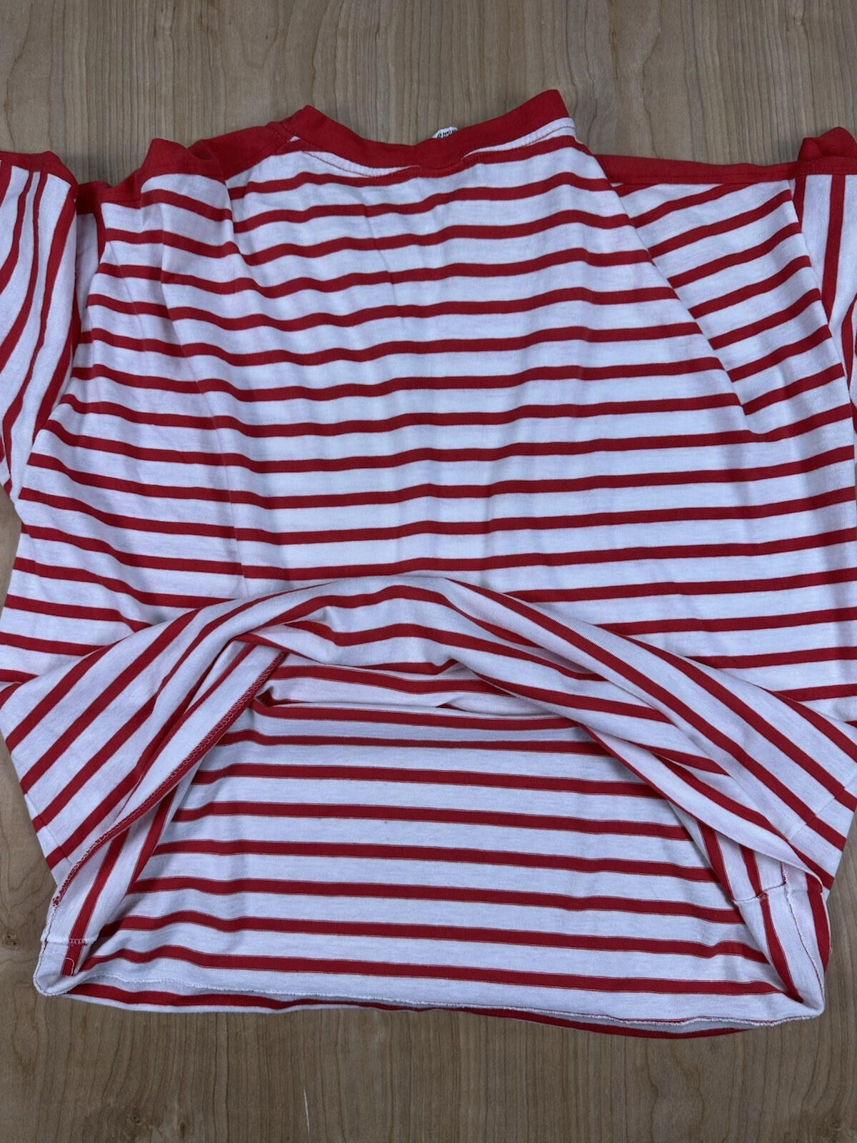 vintage 80's LE TIGRE red and white striped TOP beachy SAILOR GIRL punk LARGE