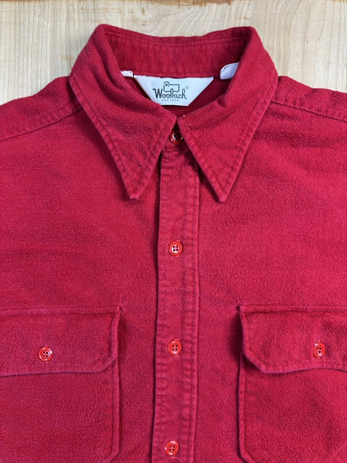 vintage 60's WOOLRICH red flannel LARGE botton up HEAVY preppy GORP ZONE