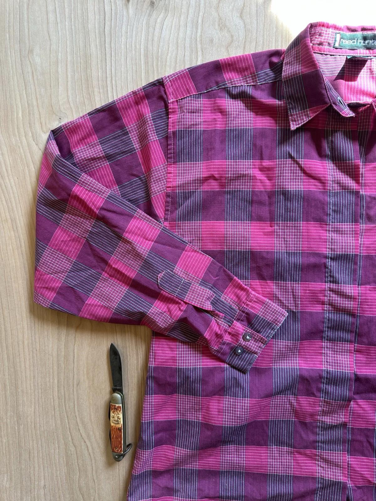 vintage 80's womans Blouse button up SHIRT pink NEW WAVE punk DISCO medium