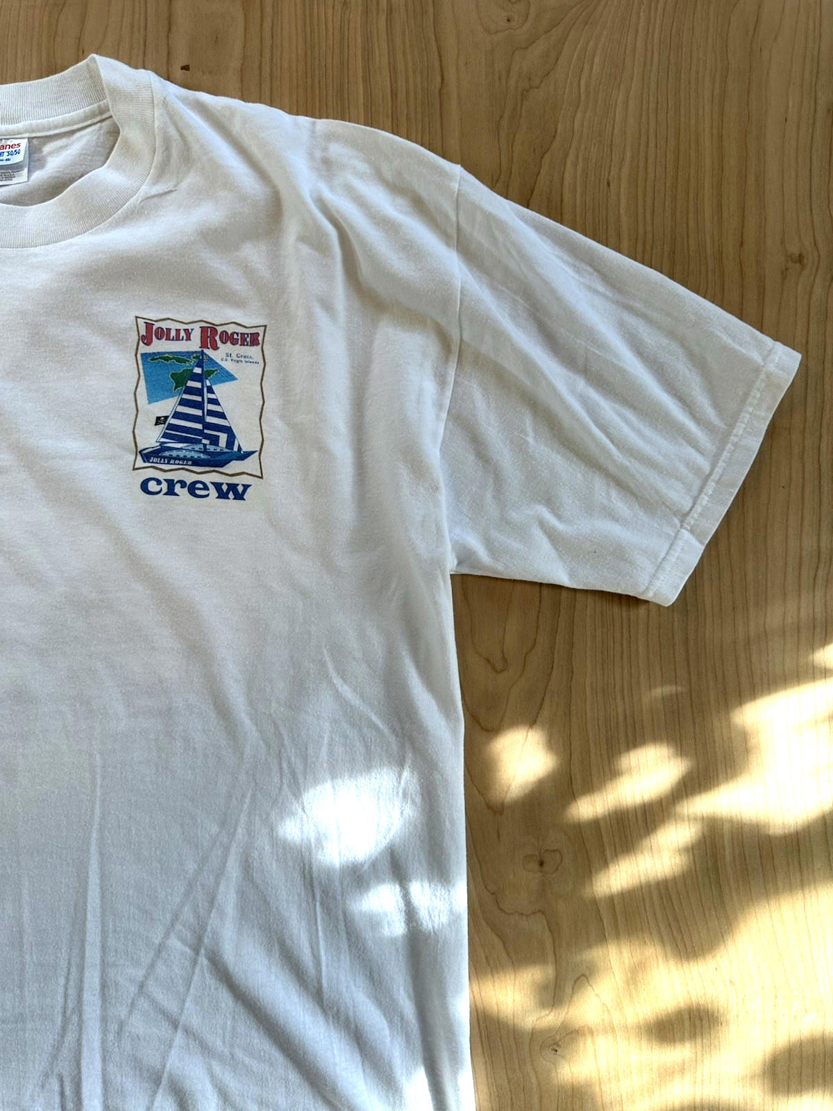 vintage 90's JOLLY ROGER CREW shirt SAILING st, Croix VIRGIN ISLANDS preppy