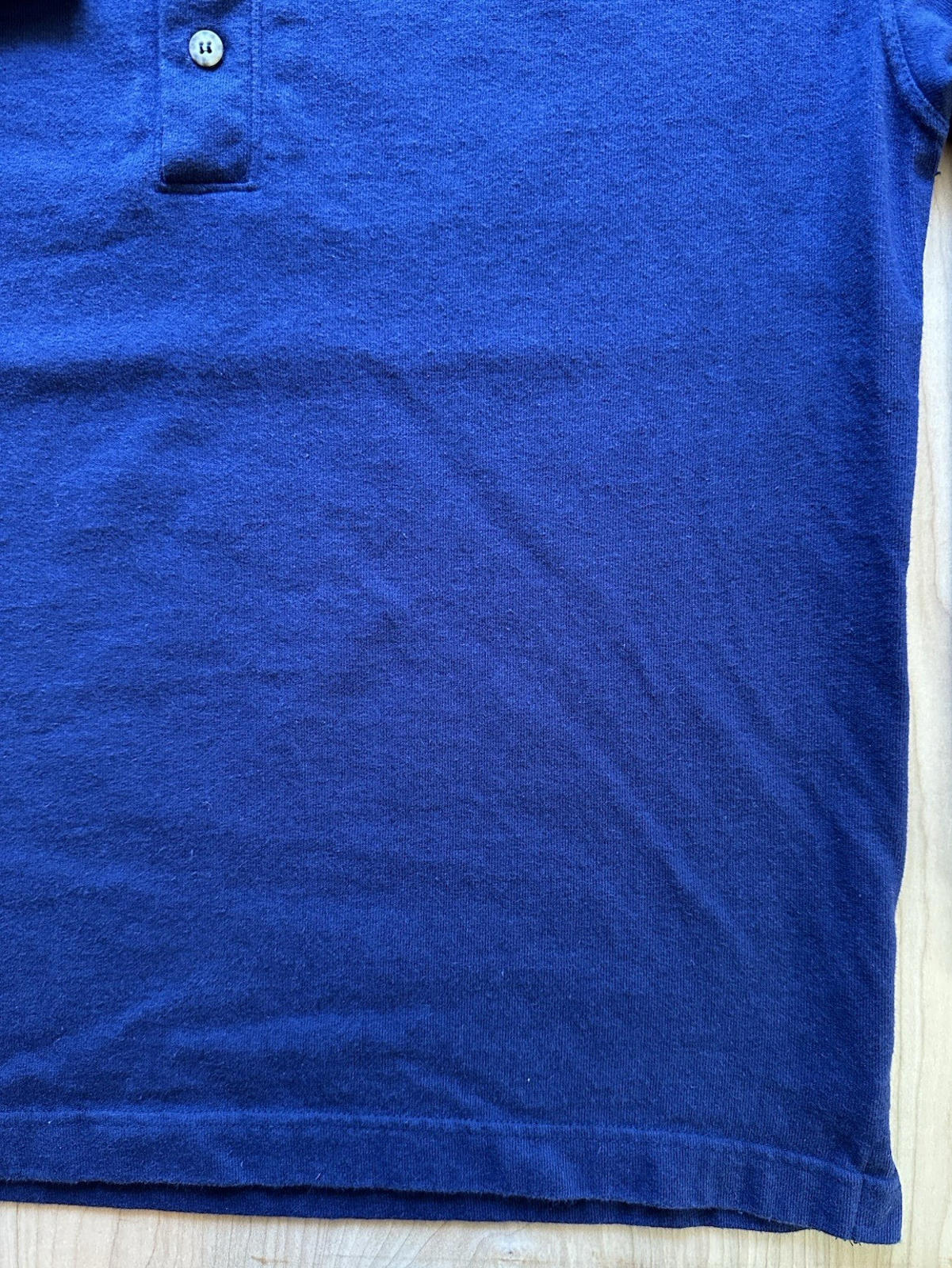 vintage 90's GAP blue HENLEY all cotton LONG SLEEVE size small RIBBED COLLAR