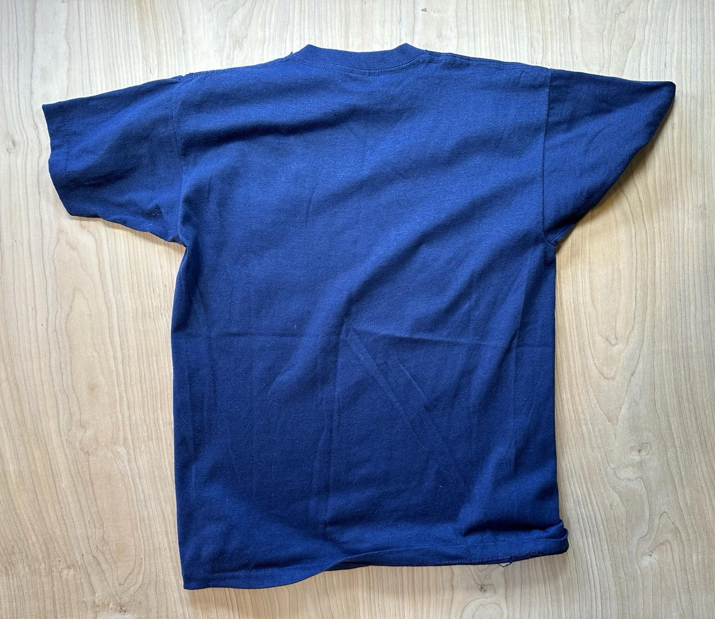vintage sportswear single stitch 1980's fraternity T SHIRT college navy blue