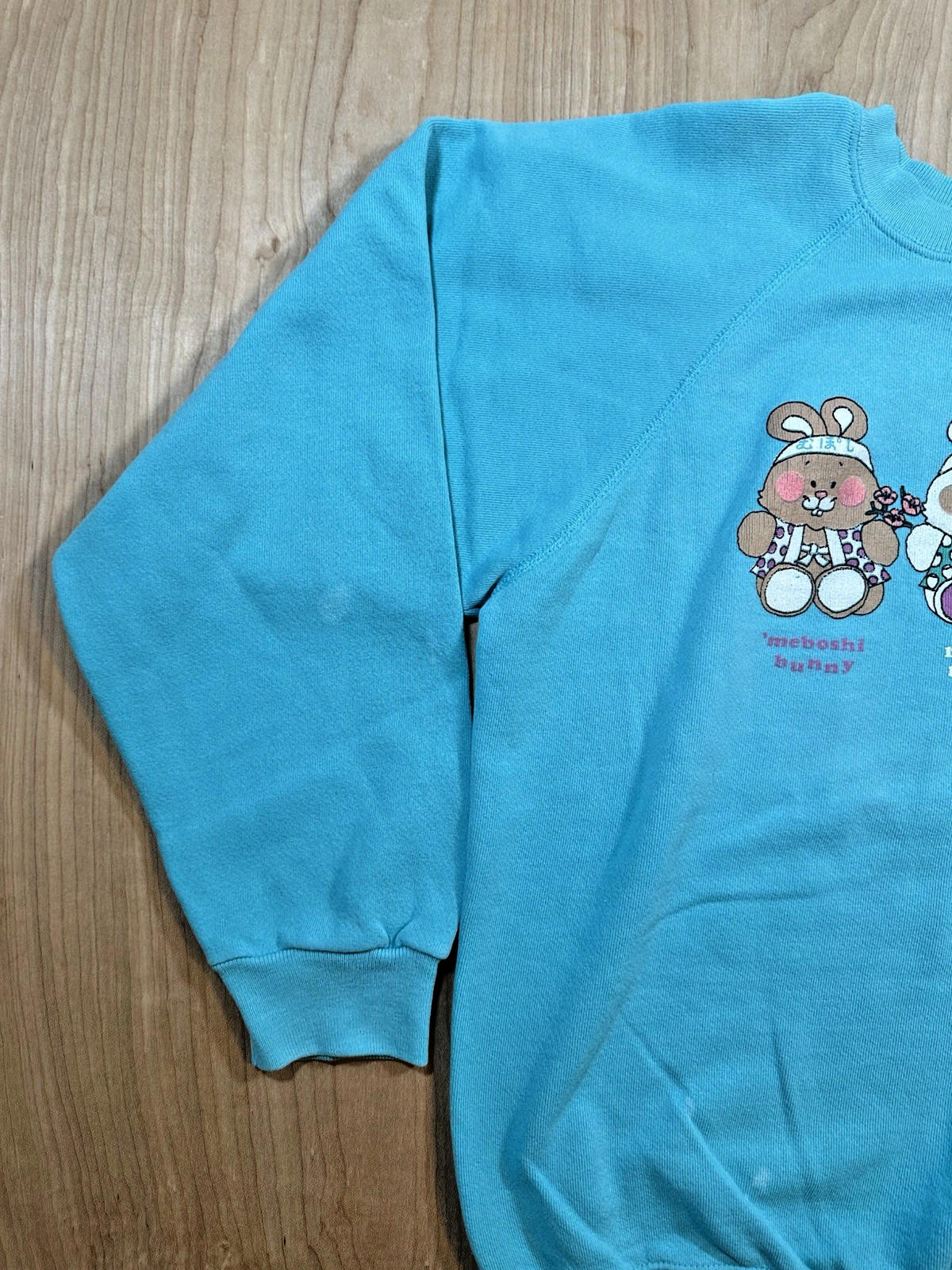 vintage 1987 japanese bunny rabbit CUTE SWEATSHIRT hanes L KAWAII aya-ko MOCHI