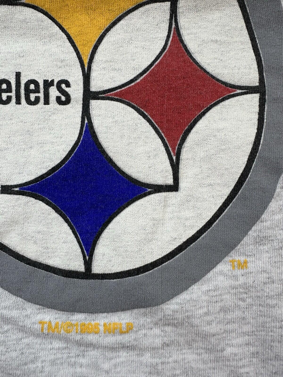 vintage 95 Pittsburgh STEELERS T SHIRT heavy duty all COTTON MILLER T usa made L