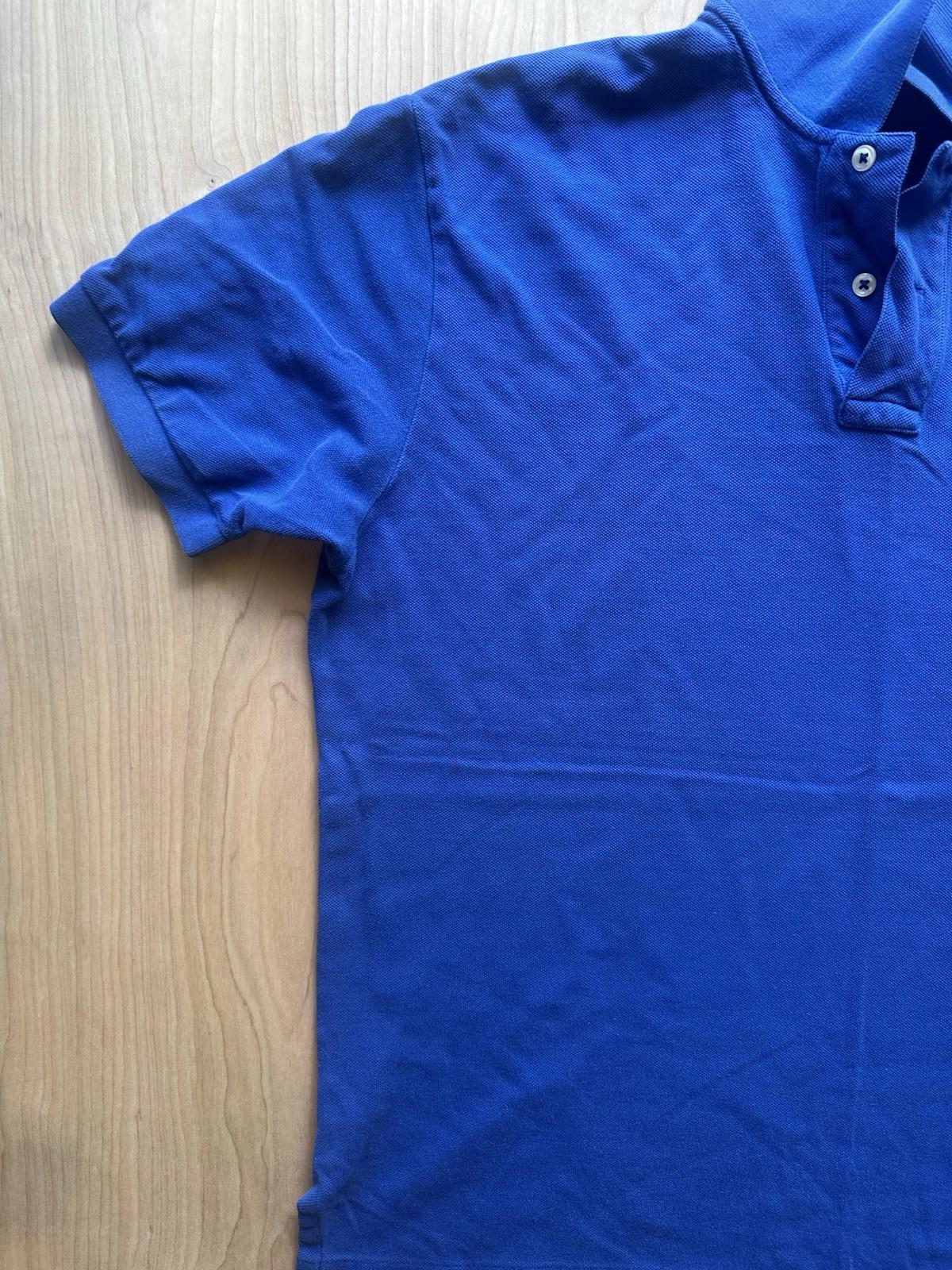 vintage 90's POLO shirt RALPH LAUREN blue pique WORN faded BROKEN IN soft