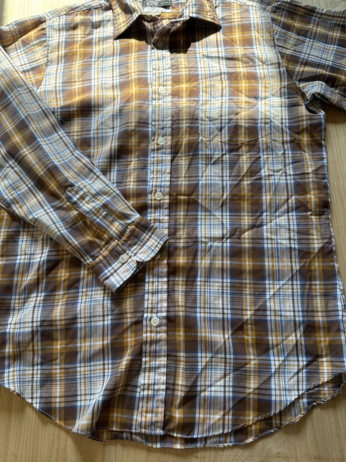 vintage 80's lightweight plaid MENS BUTTON UP western CHRISTOPHER RAND indie