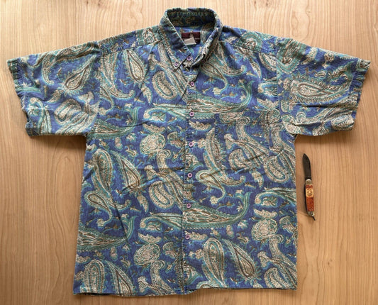 vintage 90's WRANGLER botton up PAISLEY SHIRT timber creek STR8 BOTTOM purple
