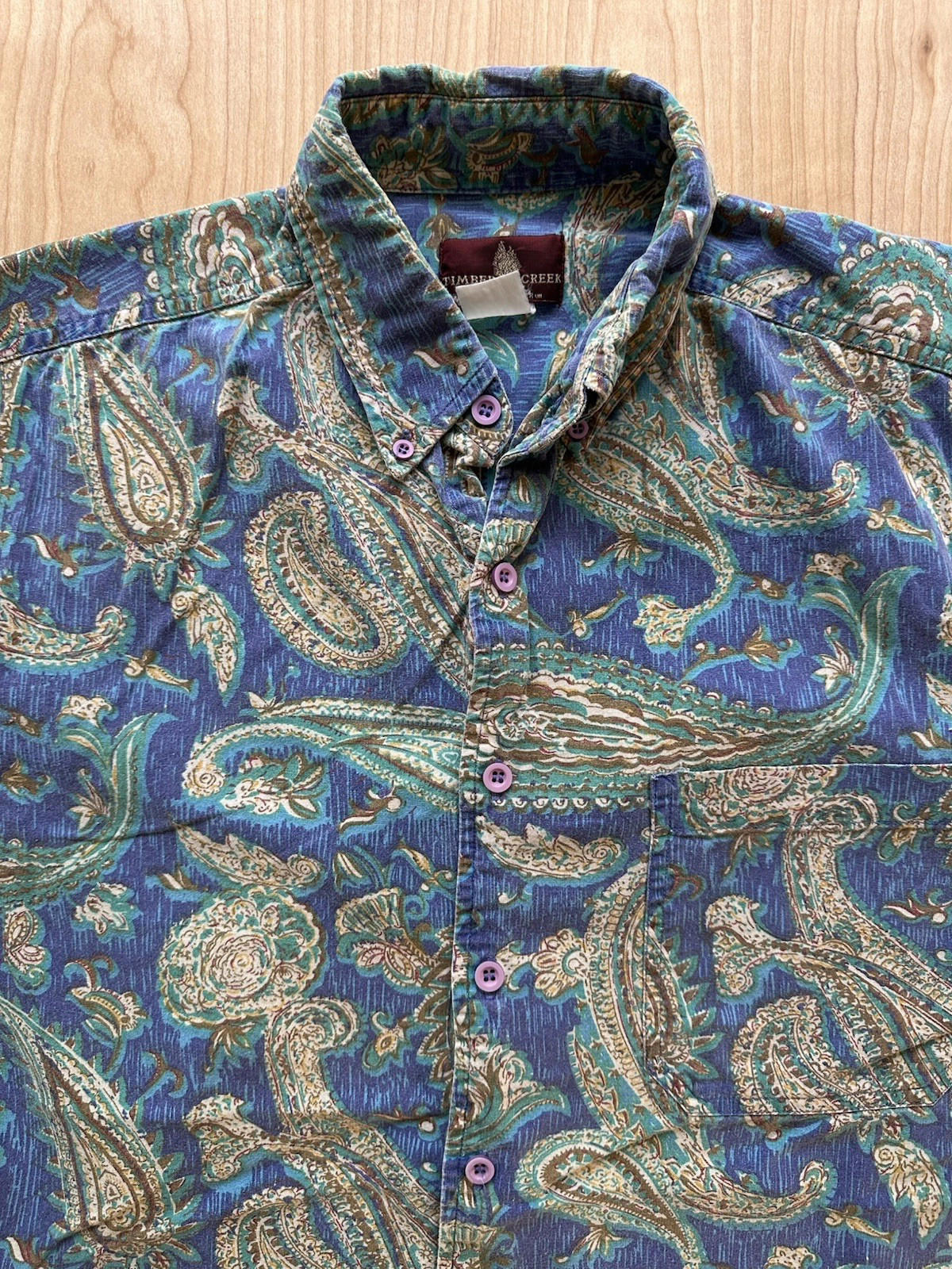 vintage 90's WRANGLER botton up PAISLEY SHIRT timber creek STR8 BOTTOM purple