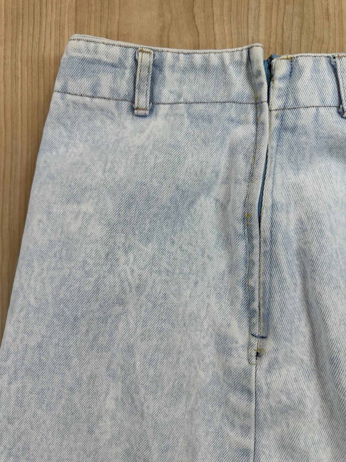 vintage 80's BONGO JEANS denim skirt SIZE 11 made in USA acid wash NEW WAVE prep