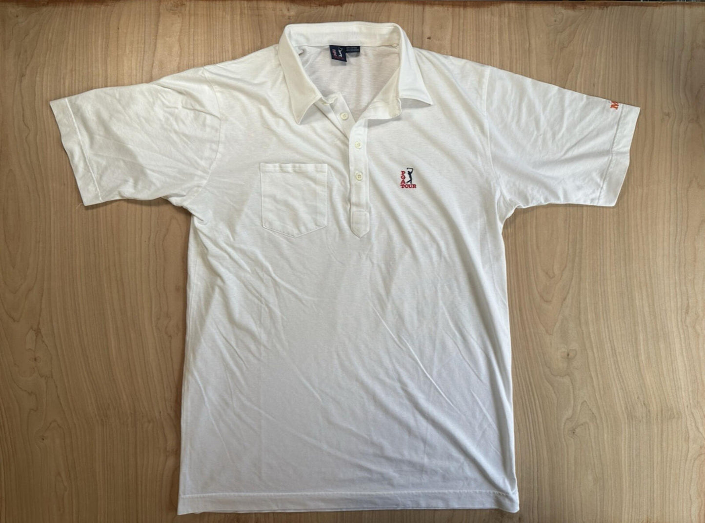 vintage 80'S PGA TOUR  polo SHIRT Classic LARGE white GOLF BRO prep