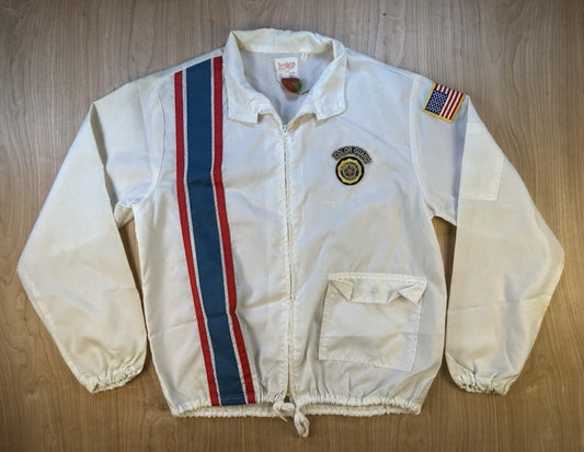 vintage 60's TOPPMASTER racing stripe JACKET patches LETTERING color guard WOW!!