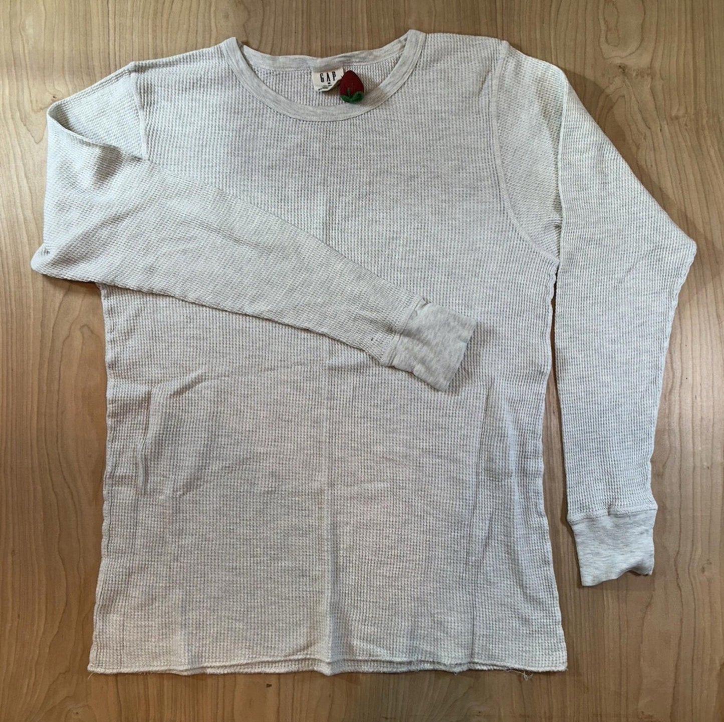 vintage 1980's GAP waffle THERMAL long john GRAY long sleeve COTTON clean MEDIUM