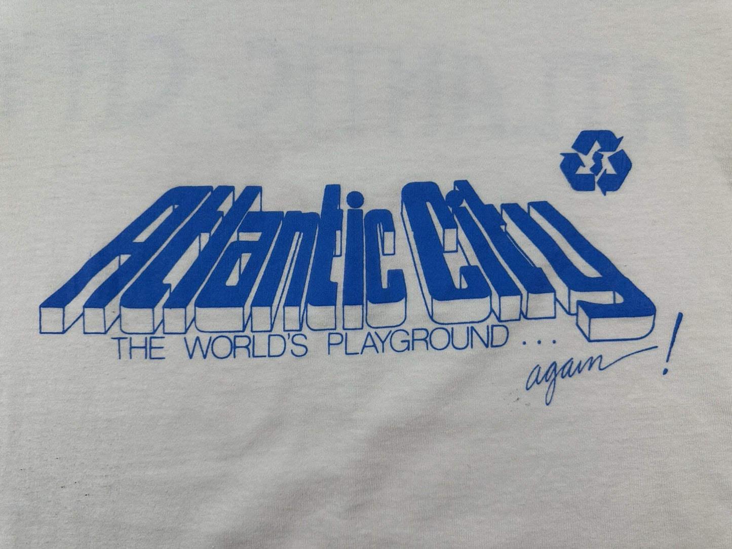 vintage 80's ATLANTIC CITY t shirt KEEP A.C. CLEAN size MEDIUM new jersey