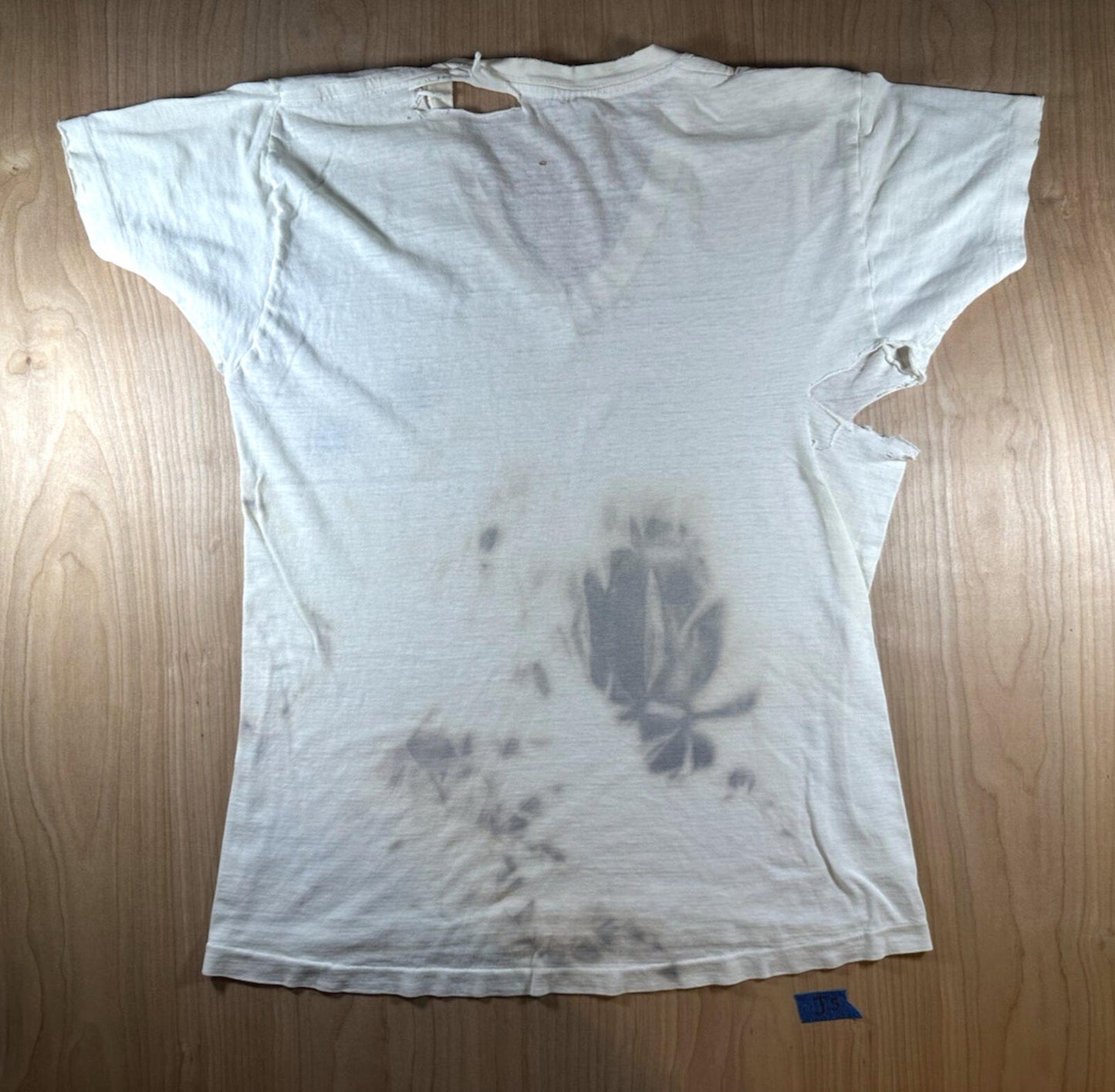 vintage 60's JOCKEY UNDERSHIRT v neck SHREDDED worn PATINA torn MEDIUM j5