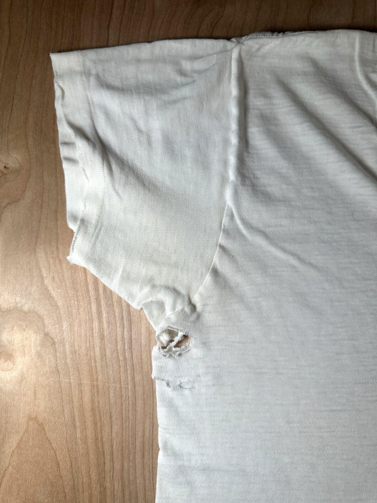 vintage 60's JOCKEY UNDERSHIRT v neck SHREDDED worn PATINA torn MEDIUM j6