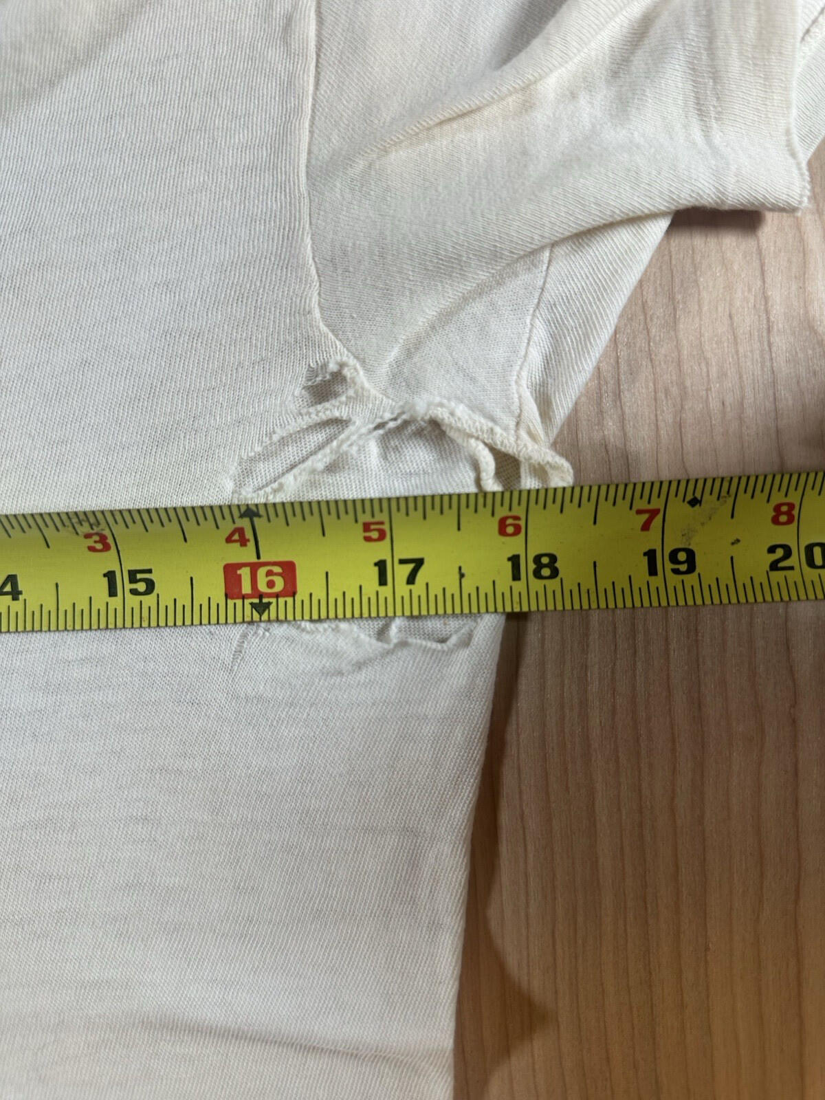 vintage 60's JOCKEY UNDERSHIRT v neck SHREDDED worn PATINA torn MEDIUM j2