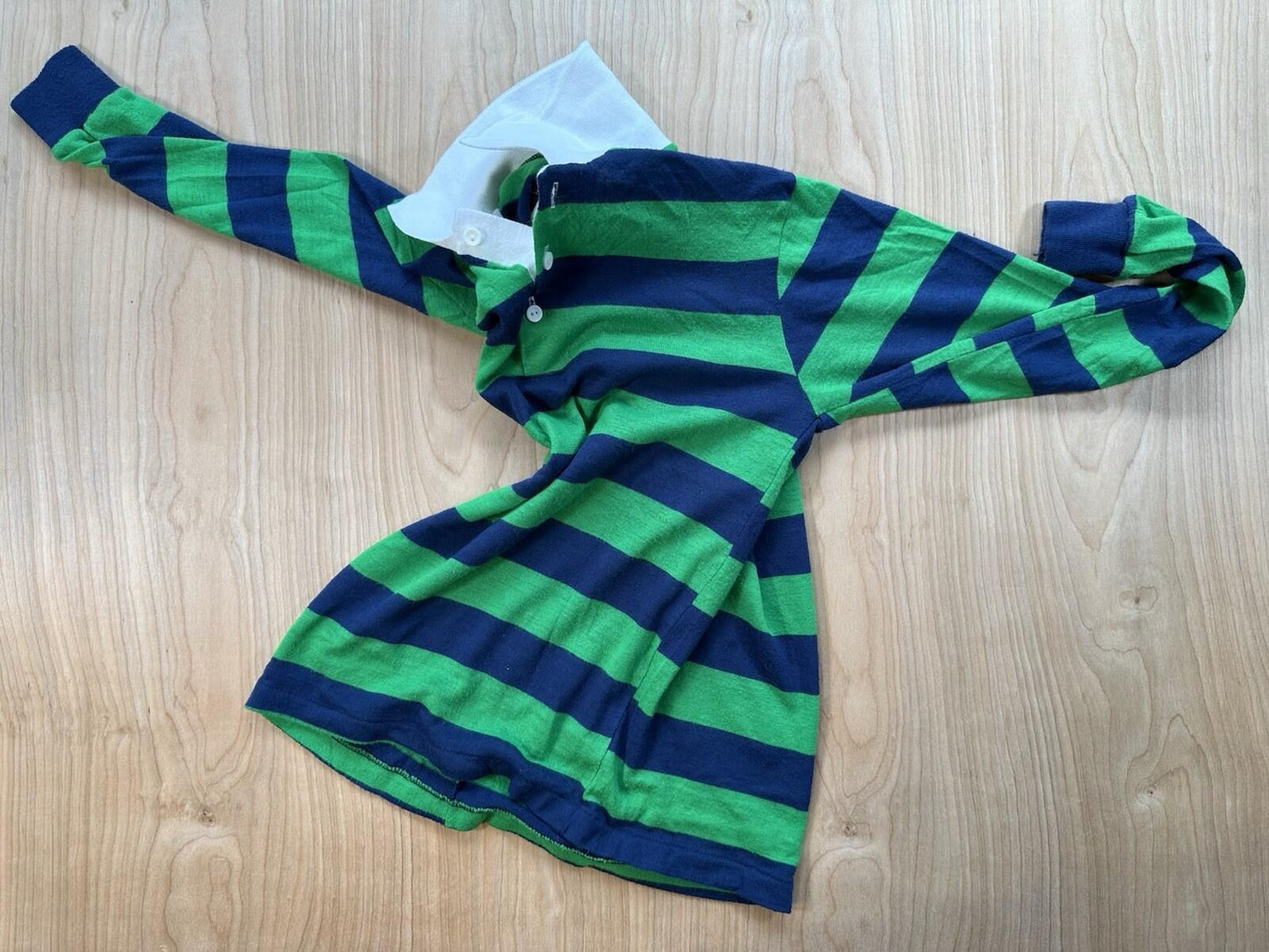 vintage 70's childrens RUGBY blue and green SEARS boys PERMA-PREST preppy