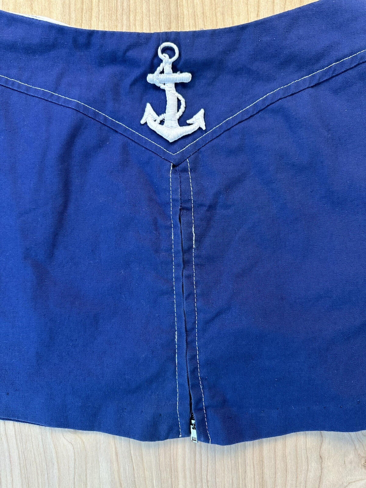 vintage 80's NAUTICAL blue ANCHOR embroidered SKORT/MINI DRESS 25" waist